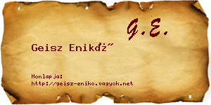 Geisz Enikő névjegykártya